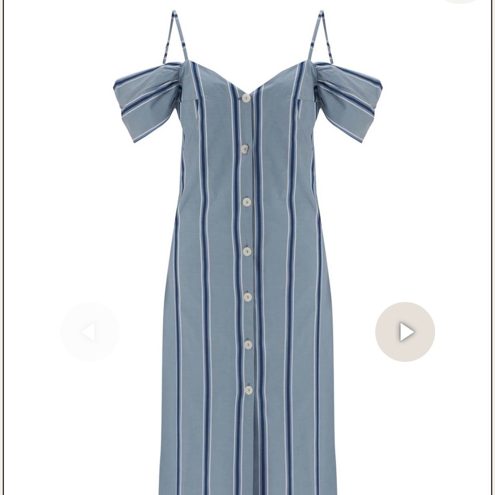 Else Forte Dei Marmi off the shoulder dress - blue striped